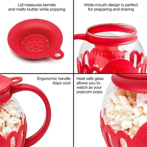 Microwave Popcorn Maker Bucket Microwave Bowl  Machine Safe Silicone Lid Popcorn Maker 2