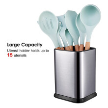 2X Kitchen Utensil Holder, Utensil Holder for Countertop Cooking Utensil Holder Deep Stable Organizer for Easy to Clean