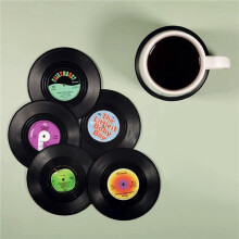 Drink Coasters Set of 12 Vintage CD Coasters Vinyl Records for Music Lovers, Housewarming Hostess Gifts Style 1