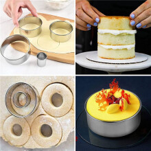 2X Cookie Biscuit Cutter Set, Round Stainless Steel Pastry Rings 24 Pieces with Round Box