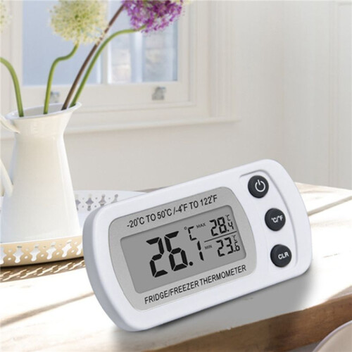 2X Digital Freezer Thermometer LCD Waterproof Refrigerator Thermometer Household Electronic Thermometer