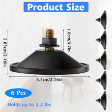 18Pcs Small Suction Cups, Strong Suction Cups for Glass, Black 2.2inch Window Sucker Pads with Screw