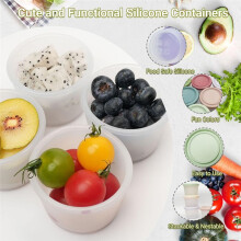 4 Pack Small Silicone Snack Containers with Lids 4 Oz Reusable Food Storage Containers Bento Lunch Snack Pots