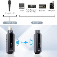 Conversor de Microfone Sem Fio UHF Transmissor e Receptor XLR para Adaptação de Transmissão de Receptor de Guitarra de Microfone Dinâmico