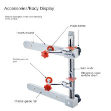 1pc Drawer Slide Clamp with Wrench Clamp and Magnetic Arm Engraved Dual Scale Markings Multifunctional Woodworking Tools