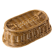 6X Oval Wicker Woven Bread Basket, 10.2Inch Storage Basket for Food Fruit Cosmetic Storage Tabletop and Bathroom