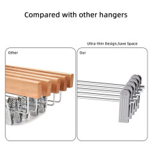 Pant Hangers,Skirt Hangers with Clips Space Saving,Adjustable Clips Hangers Clothes Hangers for Pants 50 Pack