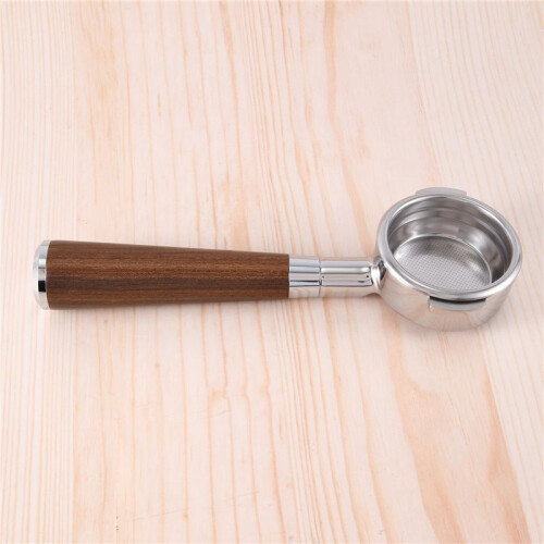 58mm Double Ear Coffee Machine Filter Holder E61 Bottomless Portafilter with Wooden Handle Style B 2