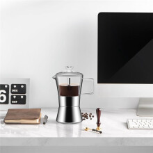 Machine à Expresso Moka à Induction, CafetièRe à Expresso en Verre et en Acier Inoxydable, CafetièRe Italienne Classique, 240 Ml