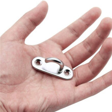 24 Pack Stainless Steel Ceiling Hooks M5 Oval Open Hooks Pad Eye Plate Anchor Screw Wall Mount Hook for Plant Basket