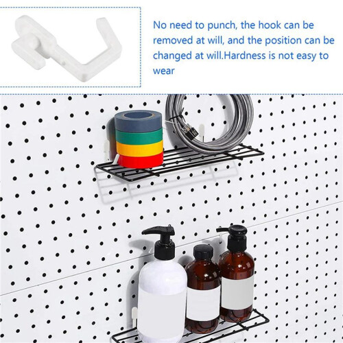 72Pcs Pegboard Hooks J Shape Pegboard Hook Peg Board Tool Organizer Accessories, White 2