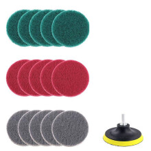 64Pcs 4 Inch Drill Power Brush Tile Scrubber Scouring Pad Cleaning Kit with 4 Inch Disc Pad Holder 3 Different Stiffness