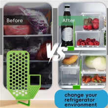12 Separadores de Almacenamiento para Refrigerador, Organizadores de Cajones de Cocina con Clips A Presión para el Estante del Refrigerador.