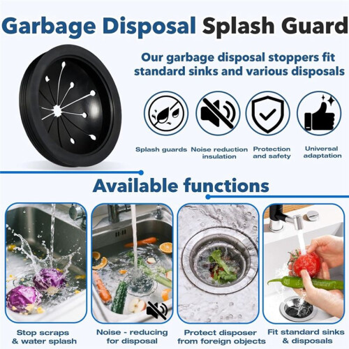 6 Pcs Garbage Disposal  Guard Sink Baffle Cover - with Multi - Function Drain Plugs for Whirlaway, for Waste King 2