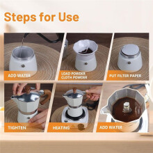 Aluminum Moka Pot Set with Electric Stove Hand Grinder Moka Dispenser Classic Stovetop Espresso Coffee Maker 150ml (EU)
