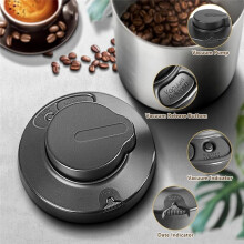 Coffee Bean Storage Stainless Steel Coffee Canister Unidirectional Exhaust 44OZ Vacuum Sealed Coffee Containers