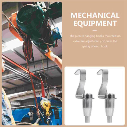 40X Adjustable Wire Rope Hooks Picture Rail Display Hanging Hooks Hanging System Accessories 2