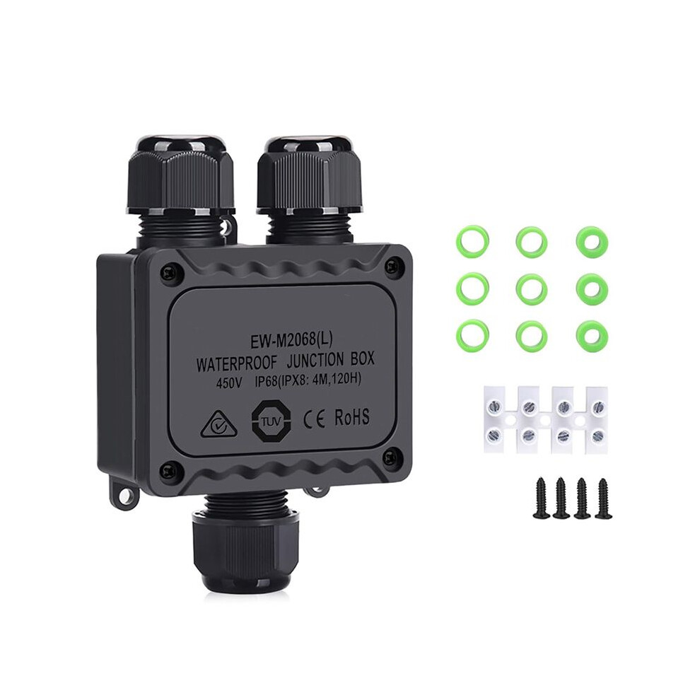 Junction Box Outdoor Waterproof Electrical Box,3 Way Plug Plastic External Junction Box,Electric Power Cord Boxes 6132123108029