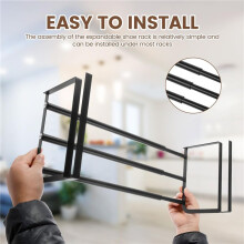 2X Expandable Hanging Shoe Rack, Retractable Shoe Shelf, Hanging Under Shelf Storage, Adjustable Holder B