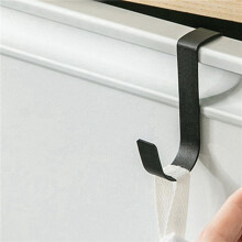 4X Multi-Purpose Hooks Kitchen Cabinet Door Back Hook Hanging Rack Clothes Coat Hat Towel Hanger Storage Hook Black