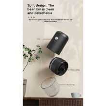 Portable Electric Coffee Grinder Adjustment One-Button Bean Grinder USB Rechargeable Home Outdoor Blender Black