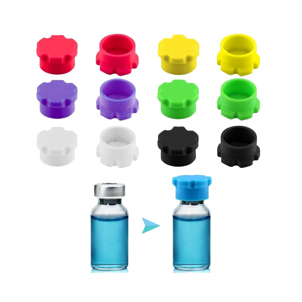 12Pack Of 3Ml Glass Vial Caps,Leak-Proof Dust Caps In 6 Color,Suitable For Peptide Vials, Injection Vials And Reagent 4712901459035