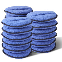 18-Pack Microfiber Car Wax Applicator Pads with Finger Pocket, High Resilience, Lint-Free