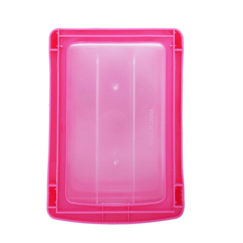 4X  Translucent Drawer Type Plastic Storage Box(Rose Red 3 Layers) 2