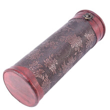 2X Cylinder Vintage Retro Wooden Vintage Wine Bottle Storage Gift Box Case Holder