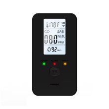 EU PLUG,4 in 1 Carbon Monoxide Detector AC Plug in with CH4 CO Temperature Humidity Sensor LCD Display for RV Home A