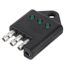 4-Poliger Anhängerstecker-Tester, 4-Poliger Flachstecker-Tester für Anhängerverkabelung mit LED-Anzeigen für Kabelverbinder, Brems- und Blinklicht
