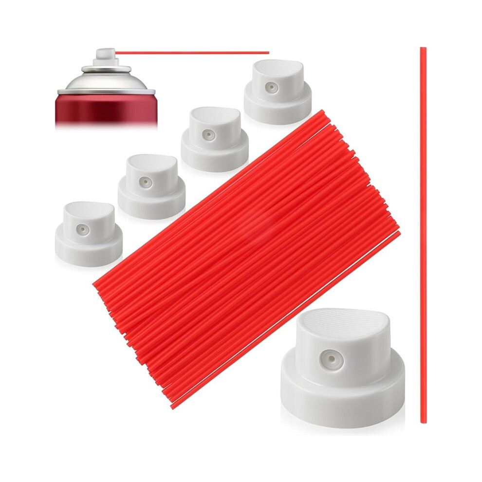 Set Of 5 Pcs White Can Nozzle And 50 Pcs Red Can Straw, Can Aerosol Nozzle Repair Kit For Oil Cleaner Maintenance 6134130606215