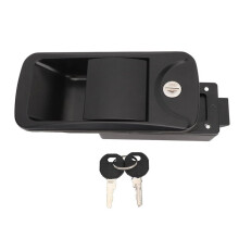 Zinc Alloy RV Door Lock Handle with 2 Keys for Yacht, Flush Mount Black 6.2 X 3in