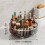 1pcs Round Plastic Clear Rotating Container Bins for Cabinet Pantry Kitchen Countertop Refrigerator 6