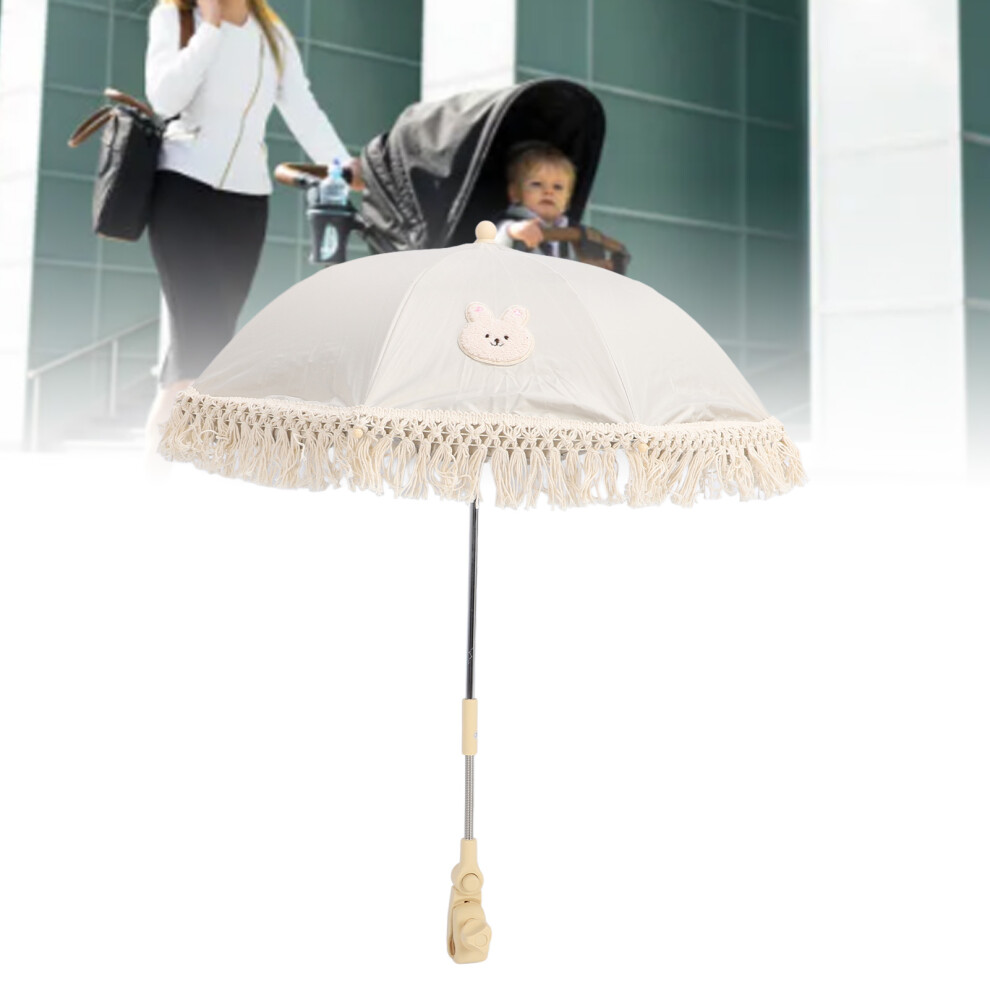 Baby Parasol with Tassel & Rabbit Pattern, UV Proof, 63x50cm