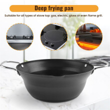 Olla Freidora de 20 Cm con Revestimiento Antiadherente FáCil de FreíR con Estante para Escurridor de Goteo de Aceite Estilo Japones