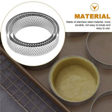 Cake Ring Molds, 24Pcs Stainless Steel Porous Tart Ring, Perforated Pie Cake Ring Mold, Cake Mousse Ring with Holes 7cm