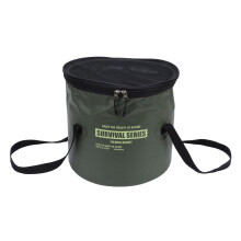 Faltbarer Stoffeimer mit Netzbeutel – 385 g, tragbarer Wasserbehälter, Grün