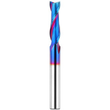 Fresas Espirais de Corte Ascendente com Haste de 1/4 de Polegada, Fresa de Topo CNC de Metal Duro para Entalhe em Madeira e Acabamento de Bordas
