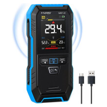 WMT-10 Wood Moisture Meter, Humidity Detector Supports Data Hold, Record, for Wood, Wall, Firewood, Building