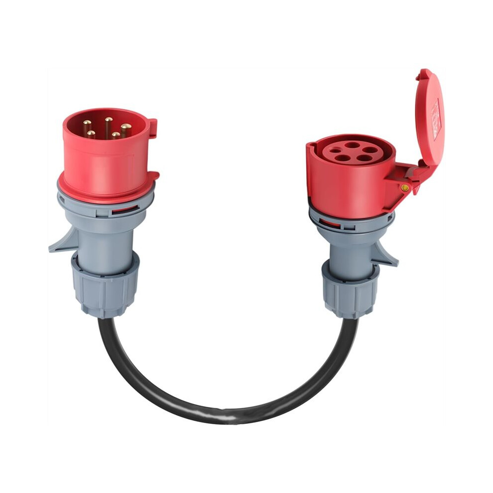 5 Pin Red 16A Male to 32A Female CEE-Adapter Gen Ev Charger Extension ...