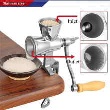 2X Manual Grain Grinder Hand Crank Grain Mill Stainless Steel Home Kitchen Grinding Tool for Coffee Corn Rice Soybean