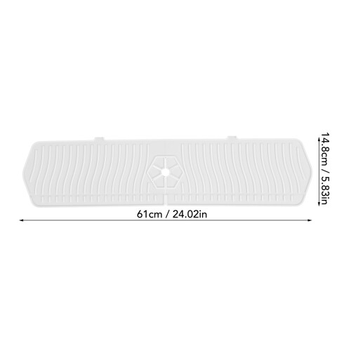 Garde-éclaboussures d'évier 61x14.8cm silicone blanc 1