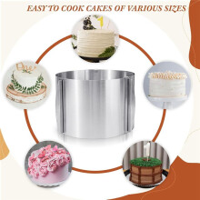 2 Stuks Cakevorm 15 cm Hoog, 6 Tot 12 Inch Verstelbaar Taartring Cake Bakbenodigdheden voor Mousse Bakken Dessert Cake Maken