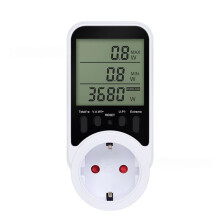 Digital LCD Meter Wattmeter for Voltage Current Monitoring and Power Consumption Analysis No Backlight EU Plug