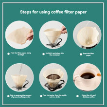 100 Pezzi di Filtri di Carta per Caffè Usa e Getta, Filtri di Ricambio per Filtro A Goccia A Mano, Filtro A Forma di Ventaglio, Filtro A Imbuto