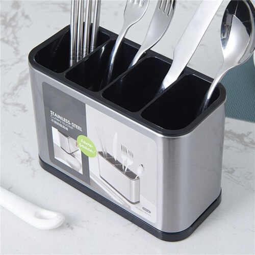 2X Kitchen Cutlery Organizer Knife Stand Plastic Drain Storage Holder Spoon Fork Chopstick Kitchenware Cooking Tool 1