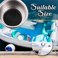 4 Pieces Stainless Steel Cup Drink Holder Boat Cup Drink Holder with Drain for Marine Boat RV Car Trailer