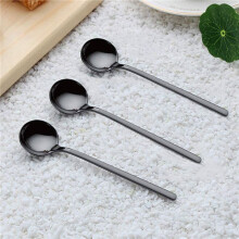 Dessert Spoons Coffee Spoons Black Plated Teaspoons Frosted Handle for Dessert Tea Ice Cream Cake Coffee Set of 24