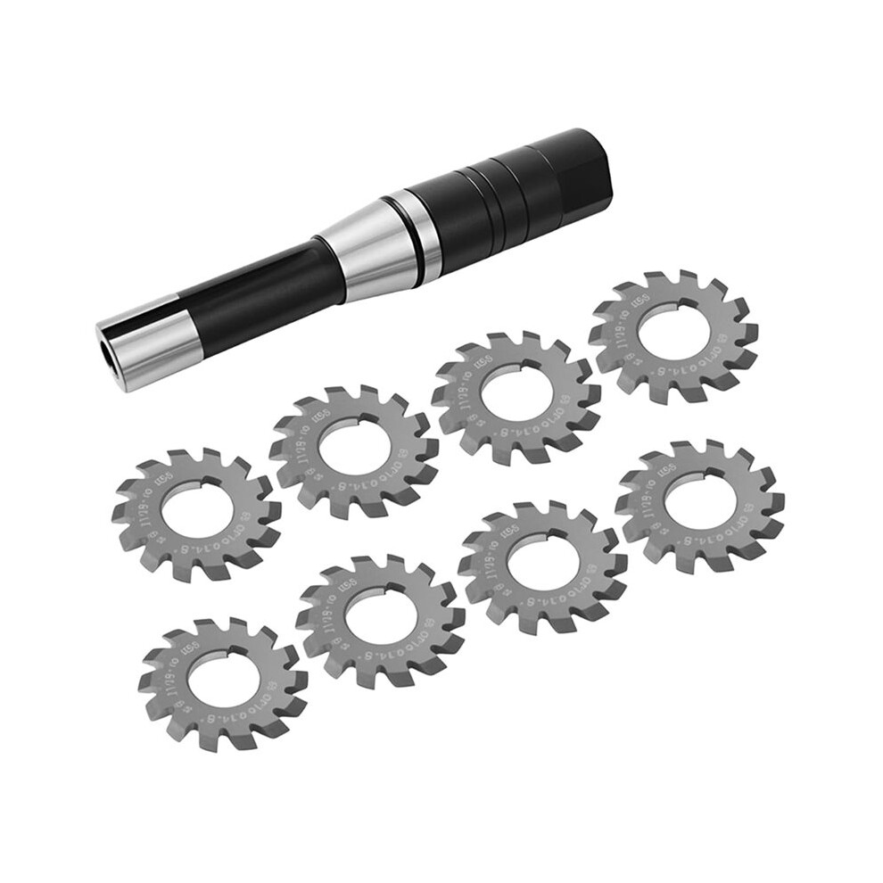 Lathe Cnc Cutting Tools Set With R8 Shank Milling Arbor & Involute Gear Cutters Dp16 Pa14-1/2 4712591317394
